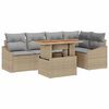 vidaXL Conjunto de Sof&aacute; de Jardim 6 unid. Bege e Cinza