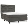 vidaXL Cama com molas/colch&atilde;o 140x190 cm veludo cinzento-escuro