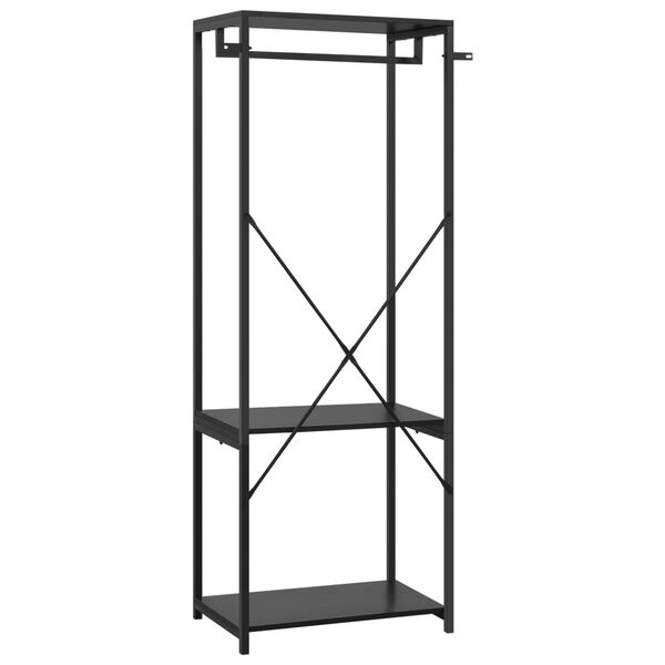 vidaXL Roupeiro 60x40x167 cm metal e contraplacado preto