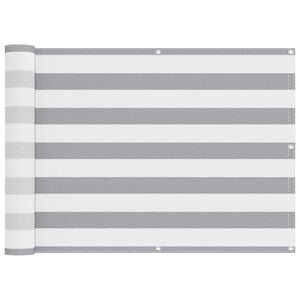 vidaXL Tela de Varanda Cinza Claro e Branco 75 x 800 cm