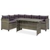 vidaXL 2 pcs conjunto lounge de jardim c/ almofad&otilde;es vime PE cinzento