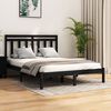 vidaXL Estrutura de cama 140x190 cm madeira maciça preto