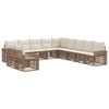 vidaXL Conjunto de Sof&aacute; de Jardim 11 pcs Bege e Branco Creme vime PE