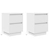 vidaXL Mesas cabeceira c/ luzes LED 2 pcs 38x34x50 cm branco