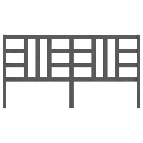 vidaXL Cabeceira de cama 186x4x100 cm pinho maci&ccedil;o cinzento