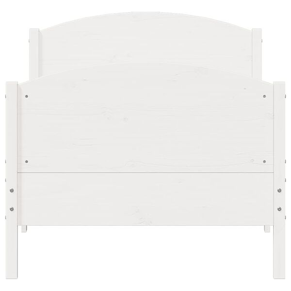 vidaXL Cama sem colch&atilde;o 100x200 cm madeira de pinho maci&ccedil;a branco