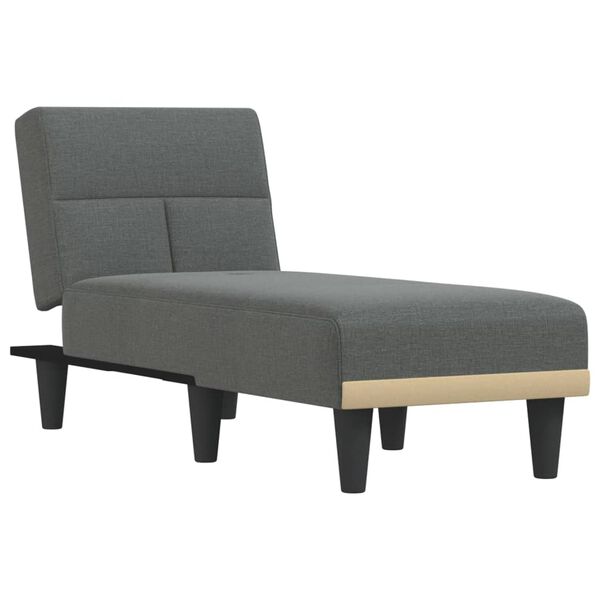 vidaXL Chaise longue tecido cinzento-escuro