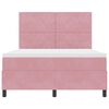vidaXL Cama Box com colch&atilde;o com cabeceira Rosa 140 x 190 cm tecido