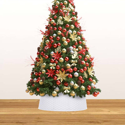 vidaXL Saia para árvore de Natal Ø54x19,5 cm branco