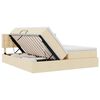 vidaXL Cama com Armazenamento Creme 180 x 200 cm Couro Sint&eacute;tico