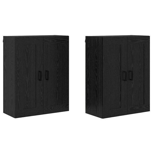 vidaXL Estante de Parede 2 pcs Carvalho Preto 69,5 x 34 x 90 cm