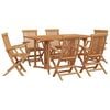 vidaXL Conjunto de Jantar para Jardim 7 pcs Castanho