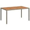 vidaXL Mesa de Jardim Cinzeto 150 x 90 x 75 cm vime PE