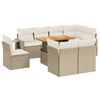 vidaXL 9 pcs conjunto de sof&aacute;s p/ jardim com almofad&otilde;es vime PE bege