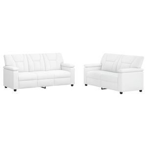 vidaXL Conjunto de Sof&aacute;s 2 pcs Branco Couro Sint&eacute;tico