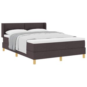 vidaXL Cama Box com colch&atilde;o Marrom Escuro 200 x 140 cm Poli&eacute;ster