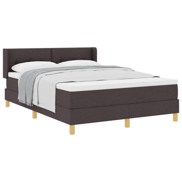 vidaXL Cama Box com colch&atilde;o Marrom Escuro 200 x 140 cm Poli&eacute;ster