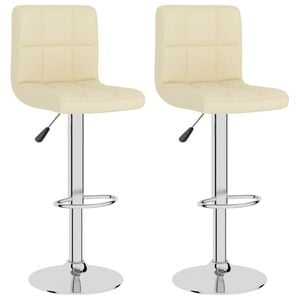 vidaXL Bancos de bar 2 pcs tecido cor creme