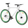 vidaXL Bicicleta de mudan&ccedil;as fixas 700c 59 cm branco e verde