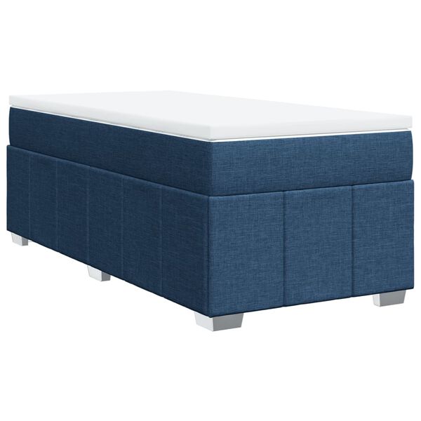 vidaXL Cama com molas/colch&atilde;o 90x190 cm tecido azul