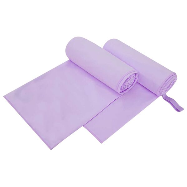 vidaXL Toalhas Esportivas 2 pcs Roxo 200 x 100 cm