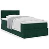 vidaXL Cama otomana com colch&atilde;o 120x190 cm veludo verde-escuro