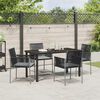 vidaXL Conjunto de Jantar para Jardim 5 pcs Preto Rattan de PE