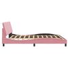 vidaXL Estrutura de cama sem colch&atilde;o Hanko 180x200 cm veludo rosa