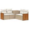 vidaXL Conjunto de Sof&aacute;s 5 unid. Bege e Branco Creme