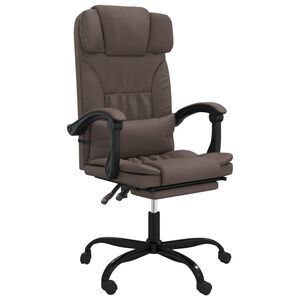 vidaXL Cadeira de escrit&oacute;rio reclin&aacute;vel couro artificial castanho