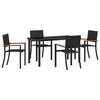 vidaXL Conjunto de Jantar para Jardim 5 unid. Preto A&ccedil;o revestido a p&oacute;