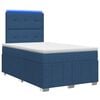 vidaXL Cama Box com LED e Colch&atilde;o Azul 120 x 190 cm Tecido
