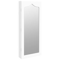 vidaXL Móvel para joias de parede espelhado 37,5x10x90 cm branco