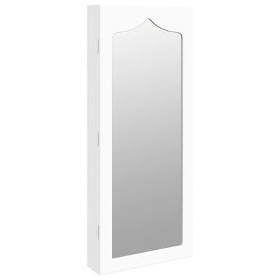 vidaXL Móvel para joias de parede espelhado 37,5x10x90 cm branco