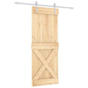 vidaXL Porta Deslizante 80 x 210 cm Natural e Branco