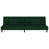 vidaXL Sof&aacute;-cama 2 lugares + 2 almofadas/apoio p&eacute;s veludo verde-escuro