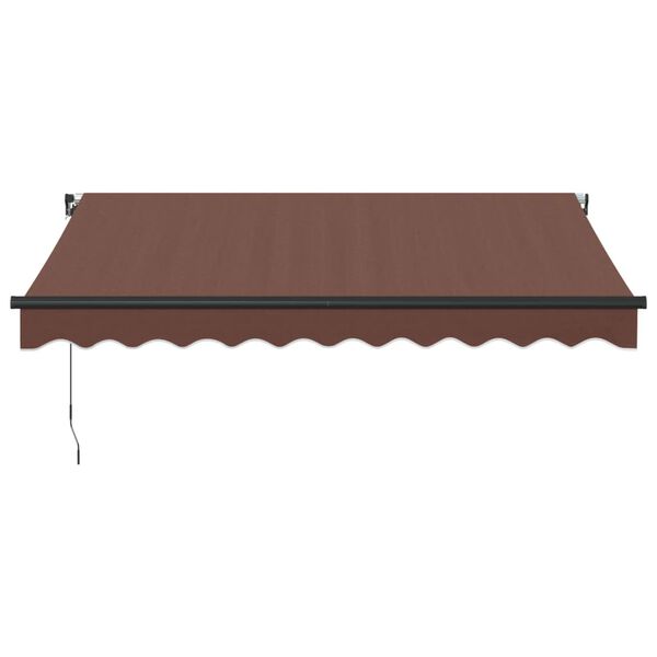 vidaXL Toldo retr&aacute;til manual com luzes LED 300x250 cm castanho