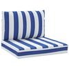 vidaXL Almofad&otilde;es p/ paletes 2 pcs tecido oxford riscas azul/branco