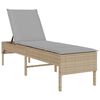 vidaXL Espregui&ccedil;adeira com almofad&atilde;o 55x200x44cm vime PE bege