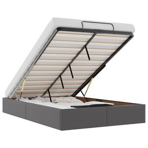 vidaXL Estrutura de cama otomana sem colch&atilde;o 120x190 cm cinzenta