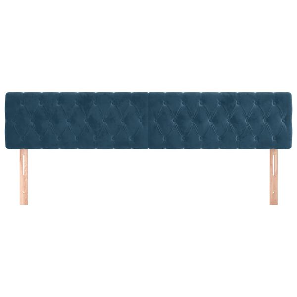 vidaXL Cabeceiras azul-escuro 200x7x78/88 cm veludo