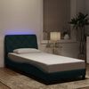vidaXL Estrutura de cama com LED sem colch&atilde;o 90x190 cm veludo verde-escuro