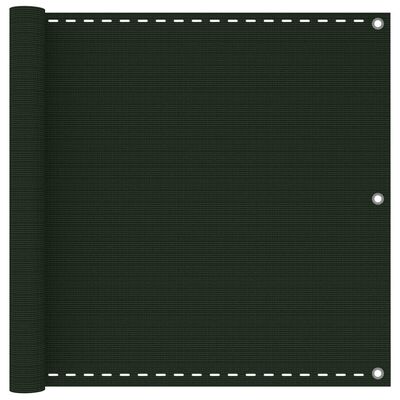 vidaXL Tela de varanda 90x600 cm PEAD verde-escuro