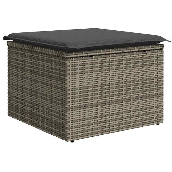 vidaXL Conjunto de Sof&aacute; de Jardim 8 pcs Cinzeto Rattan Sint&eacute;tico