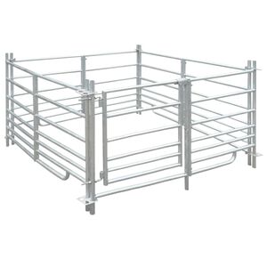 Curral/recinto para ovelhas c/ 4 pain&eacute;is a&ccedil;o galvanizado 137x137x92 cm