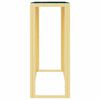 vidaXL Mesa consola 110x30x70 cm a&ccedil;o inoxid&aacute;vel e vidro dourado
