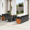 vidaXL Conjunto de Sof&aacute; de Jardim com almofada 13 pcs Preto vime PE
