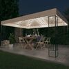 vidaXL Gazebo com cord&otilde;es de luzes LED 3x4 m tecido cor creme