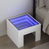 vidaXL Mesa de cabeceira com luzes LED Infinity 40x40x30 cm branco