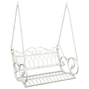 vidaXL Banco de Balan&ccedil;o A&ccedil;o 109 x 75 x 59 cm Branco Antigo